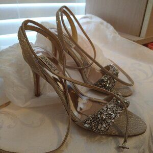 Bagley Mischka gold strappy heels
